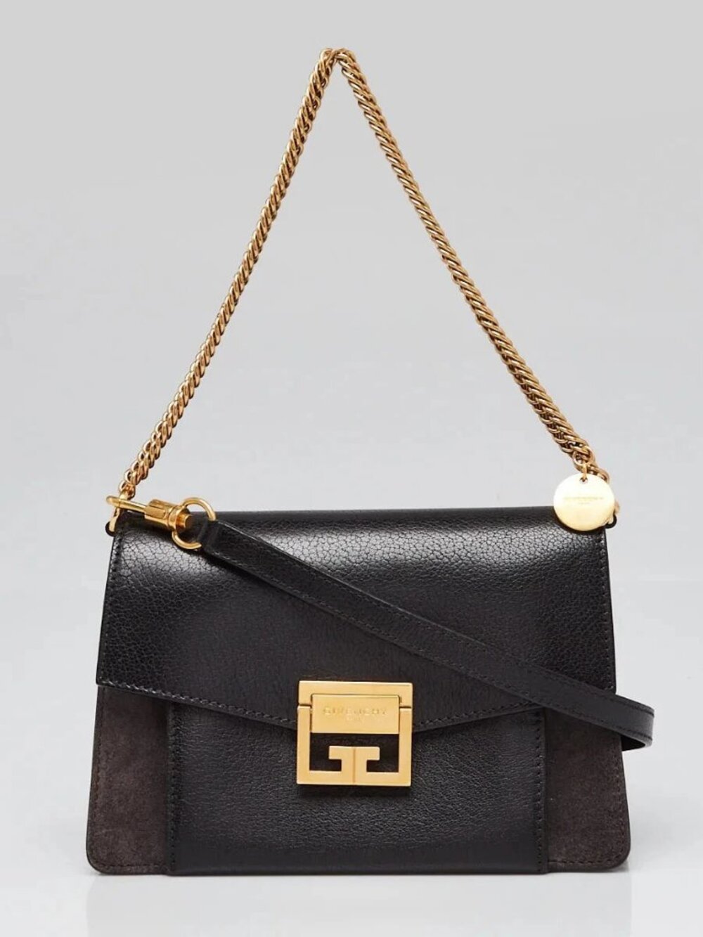 Givenchy Black Leather/Suede GV3 Small Crossbody Bag